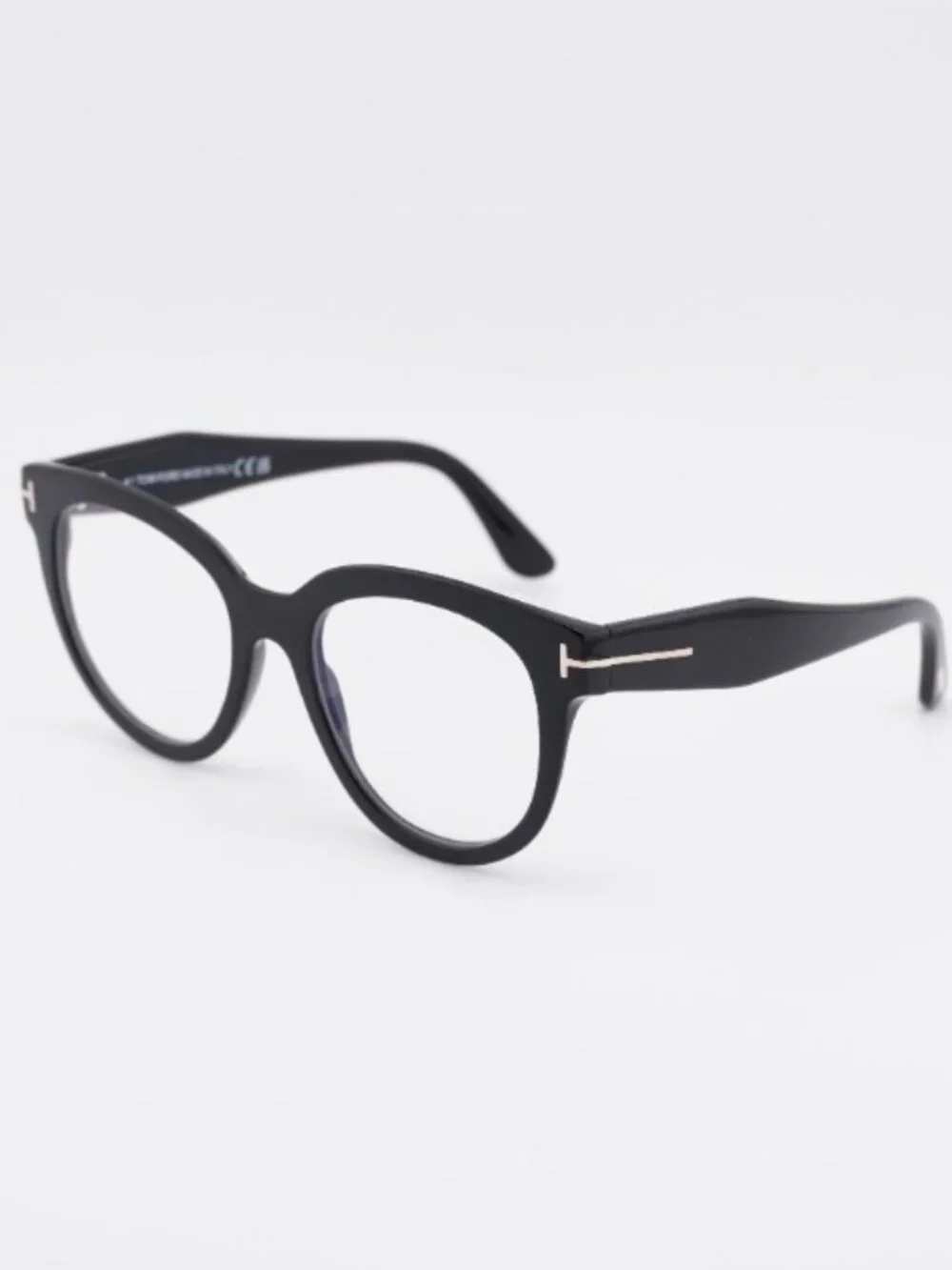 Tom Ford FT5987-B 001 Eyeglasses Black 52mm Round Frame, Blue Light Block